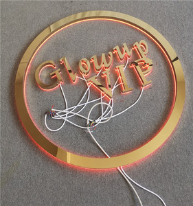 Enseigne Logo Murale d'Intérieur Miroir Doré, Panneau Rétroéclairé par LED RGB, Enseigne 3D Rétroéclairée par LED pour Institut de Beauté - Product Image 6