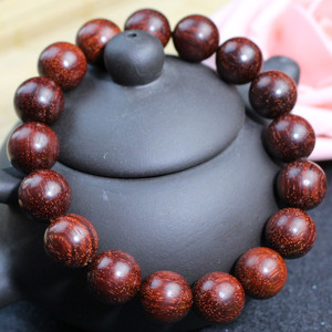 Pulsera de palisandro indio con cuentas redondas de 10 mm, 22 piezas, joyería budista para rezar, para mujer - Product Image 1