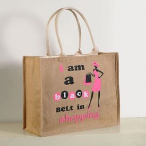 Navy Blue Jute <b>Bag</b> Rope Handle Durable PVC Material Custom Logo Drawstring Closure-for <b>Beach</b> Kitchen Sustainable Wine Shopping - Product Image 3