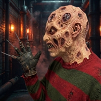 Masque en latex réaliste, amusant et pétillant, avec des caractéristiques grotesques, une expression effrayante, des détails sanglants, tendance pour la mascarade d'Halloween