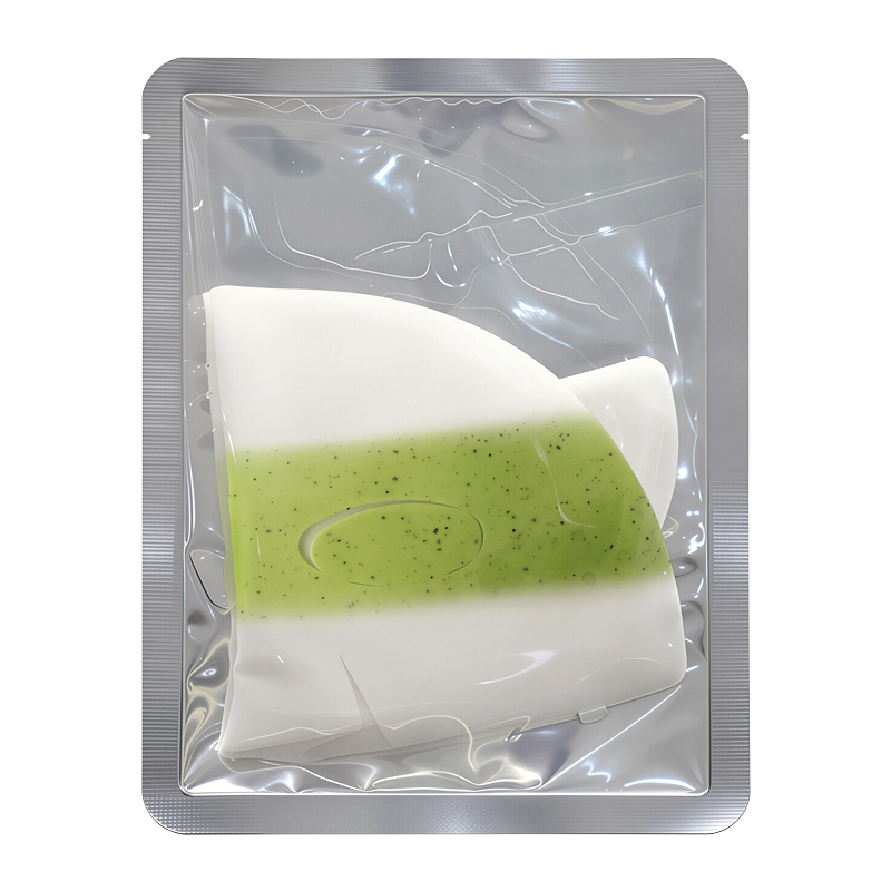 Masque facial bio collagène matcha et blocs de couleur blanc