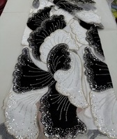 Dentelle française multicolore 2026 avec tissus en dentelle perlée et velours, bonne qualité, cinq yards de dentelle
