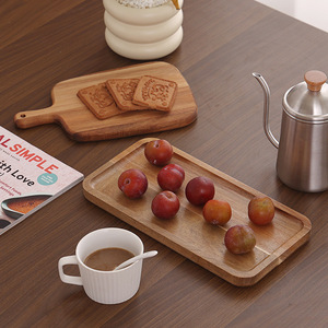Acacia Wood Cutting <b>Board</b> Rectangle Multifunctional With Handle For Kitchen Fruit Cheese Serving Lightweight Durable Reusable - Product Image 1