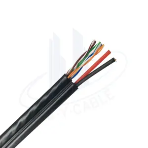 Cat5网络电缆Cat5/5e UTP Cat5 4PR 24AWG价格100m Cat5，带安全摄像机用电源线闭路电视