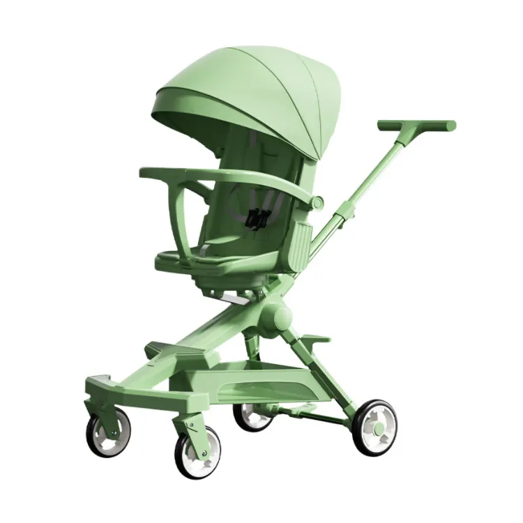 China Supply Wholesale Lightweight Baby Stroller One Step Folding Baby Cart 4 Wheels Baby Stroller