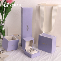 Boîte à bijoux YADAO de luxe en cuir violet avec gaufrage en peau de crocodile, personnalisation du logo, emballage pour bague, pendentif, bracelet, boîte cadeau