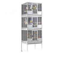 Cage à oiseaux en métal de luxe Chiu Star Parrot, style villa, pour bourcs, parakeets, cockatiels, cage de reproduction à double étage