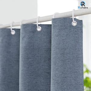 <span class=keywords><strong>Rideau</strong></span> <span class=keywords><strong>de</strong></span> <span class=keywords><strong>douche</strong></span> aspect lin bleu gris 160 GSM en polyester cationique, résistant et hydrofuge, pour la décoration moderne des salles <span class=keywords><strong>de</strong></span> bain d'hôtel - Product Image 2