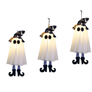 Luces LED de Halloween, decoraciones colgantes de fantasmas y brujas para interiores y exteriores, adornos colgantes espeluznantes para fiestas en el patio. - Product Image 2