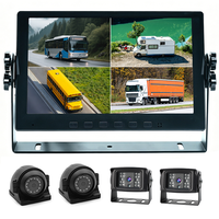 Moniteur de voiture ZYX 9 pouces 4 canaux avec DVR, système de caméra de recul AHD 4 caméras pour camion, bus, fourgonnette, écran partagé 4 voies