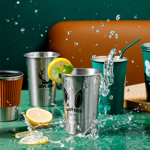 8oz 12oz 16oz tasses à eau en métal whisky vin verre à boire <span class=keywords><strong>gobelet</strong></span> 304 acier inoxydable café bière tasse - Product Image 6