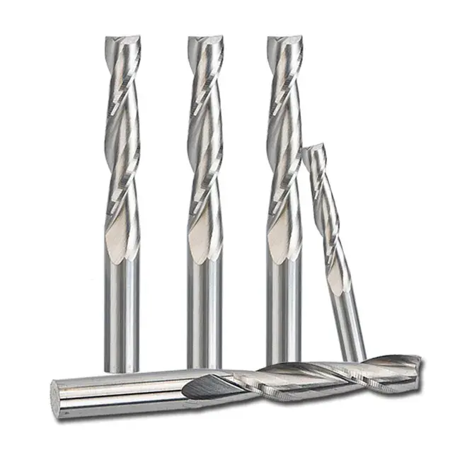 Brocas CNC para carpintaria, ferramentas de fábrica, fresa espiral de duas flautas, fresa para madeira, acabamento e corte