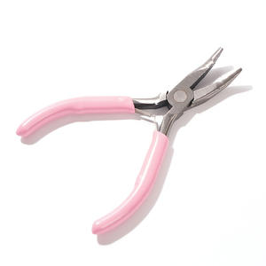 Alicates de punta curva Xinrui Hardware de 4.5 pulgadas, color rosa, con resorte, para herramientas de fabricación de joyería DIY. - Product Image 1