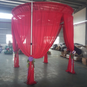 Heavy duty adjustable portable event backdrop stand round pipe and drape - Product Image 1