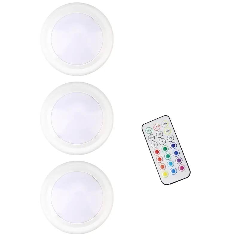 1 + 3 Aangepaste Draadloze Afstandsbediening Led Nachtlampje Set Rgb Kleurveranderende Nachtlampje Trapkast Nacht Aaa Batterij Licht