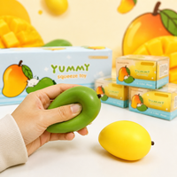 Fruit Food Knijp Speelgoed Mango Temperatuurgevoelige Kleurveranderende Mango Bouwblok Knijp Speelgoed Stress Verlichting Fidget Speelgoed