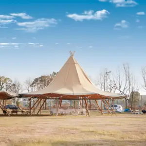 Hochbelastbares poly-baumwoll-tip-hat-zelt hochzeitsort-zelt festzelt für große outdoor-events