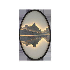 <b>Wall</b> Lamp Oval 3D Landscape Painting Led <b>Light</b> Source E27 <b>Switch</b> Control For Entrance Hall Sofa Background Custom Made - Product Image 5