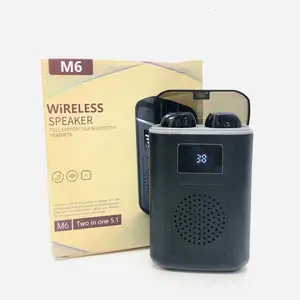 4 In 1 Mini Bt M6 헤드셋 헤드폰 무선 이어폰 이어폰 Powerbank 스피커 전원 은행이있는 Auricular M6 Tws