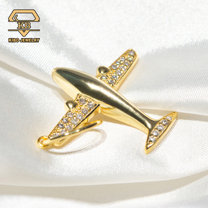 14k Yellow Gold Fighter Jet Airplane Charm Pendant - Polished, Handcrafted, Gift Ready