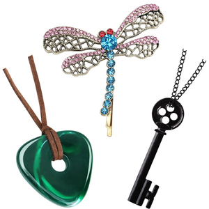 Accesorios de Disfraces de Halloween, Pinza para el Cabello con Forma de Libélula, Collares, Joyería Unisex de Plástico Negro para Fiestas de Disfraces - Product Image 1