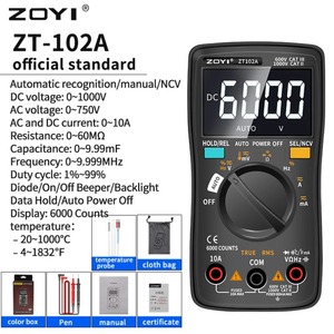Multimètre numérique ZOYI ZT102/102A 6000 points de mesure Testeur de transistors Calibrateur de tension automatique - Product Image 3
