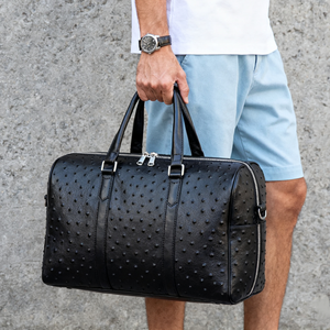 Manufacture Ostrich <strong>Leather</strong> Factory Custom High End Duffel <strong>Holdall</strong> Travel Bag Overnight Weekender Bag Luggage for <strong>Women</strong> - Product Image 4