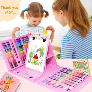 Profesional 208 piezas Plástico Manga Dibujo Crayon Oil Pastel Sketch Set Art Kit para comenzar con caballete - Product Image 3