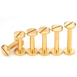 Tornillo <span class=keywords><strong>de</strong></span> encuadernación <span class=keywords><strong>de</strong></span> cabeza plana ranurada Chicago, remache macho hembra, tornillo <span class=keywords><strong>de</strong></span> cuero, tornillo <span class=keywords><strong>de</strong></span> libro sólido <span class=keywords><strong>de</strong></span> latón - Product Image 6