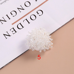 Ryl 3D hoa Bead vá tinh thể Rhinestone nút thời trang vải cảm thấy đính cho túi giày may trên nút - Product Image 3