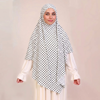 Khimar en jersey premium à pois, doux et extensible, couvrant entièrement la tête, foulard de prière musulman pour femmes, usage quotidien, bandanas ethniques