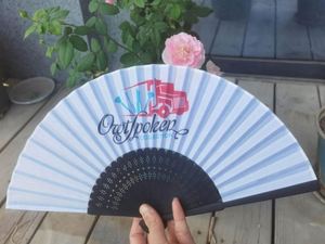 High Quality Custom Printed Folk Art Bamboo <b>Handheld</b> <b>Fans</b> Foldable with Painted Technique Personalized Style - Product Image 3