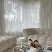 Voilages Design en Tulle pour Chambre à Coucher et Salon Très Haut, Élégantes Cantonnières pour Décoration de Fenêtre