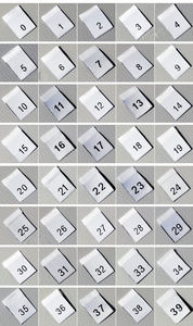 Màu đen số Kích thước thẻ 0 đến 200 trắng dệt Kích thước Nhãn cho quần áo - Product Image 3