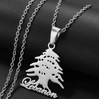 Offre Spéciale Liban Cèdre Pendentif Collier 18k Plaqué Or En Acier Inoxydable Étanche Pendentif Collier Support Liban Bijoux