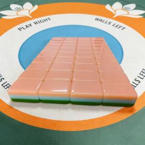 Juego de Fichas de Mahjong Portátiles de Lujo, Color Rosa Cristal, 160 Piezas, con Diseño Pintado a Mano, Bolsa de Terciopelo Gratis, Acrílico de 3 Capas - Product Image 4