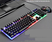 GTX300 - Juego de Teclado Mecánico Silencioso con Cable USB de 2.4G y 108 Teclas, Ratón, Retroiluminación RGB, Resistente al Agua, Combo para Juegos con Carga para PC