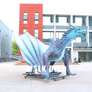 Sculpture Animatronique de Dragon Bleu et Dragon Occidental, Réaliste, Synchronisée avec des Sons de Rugissement de Dinosaure, pour Films - Product Image 5