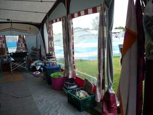 Grande <span class=keywords><strong>auvent</strong></span> de <span class=keywords><strong>caravane</strong></span> d'extérieur 872-1150cm <span class=keywords><strong>Toile</strong></span> intégrale Deux portes automatiques Poteau en aluminium Cadre en acier Pêche Deux chambres Structure - Product Image 6