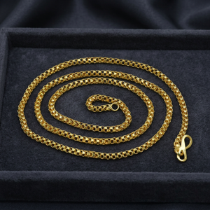 Collar de Cadena de Caja Chapado en Oro de 14K, 18K, 24K al por Mayor, Diseño Moderno de Cadena de Oro, Collares de Moda, Cadena Estilo Caja - Product Image 4