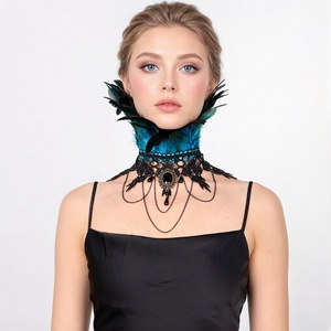 طوق دانتيل للهالوين بريش طبيعي متعدد الألوان، طقم أزياء تنكرية مريح للبالغين من الجنسين بمقاس مخصص - Product Image 3