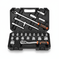 25PCS 1/2" Drive Ratchet Socket Wrench Set Mechanic Tool Kit with Case