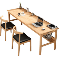 Bureau long pour deux personnes, moderne, simple, en bois massif, pour ordinateur, bureau d'étude pour étudiants