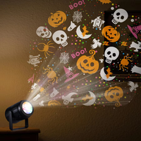 Nouveau projecteur rotatif décoratif de fête à motifs LED pour Halloween et Noël 2026, en ABS, alimenté par USB 5V, à changement de couleur