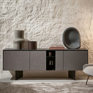 Modern Home <b>Storage</b> <b>Sideboard</b> Cabinet with Textured Doors, Wooden Structure for Living Room and Dining Area Wholesale - Product Image 1