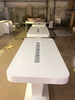 Comptoirs de peinture blanche pour boutique IT design personnalisé présentoir de boutique de téléphonie mobile blanc mat style Samsung