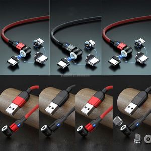 540 Rotating Magnetic Charging Cable1M 2M 3M 3 in 1 Nylon Braided Magnetic USB Cable for iphone samsung Micro USB/<b>Type</b> <b>C</b> Device - Product Image 2