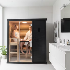 Salle de <span class=keywords><strong>sauna</strong></span> infrarouge à spectre complet combinée de luxe directe d'usine 2-4 personnes <span class=keywords><strong>Sauna</strong></span> sec traditionnel avec panneau - Product Image 1