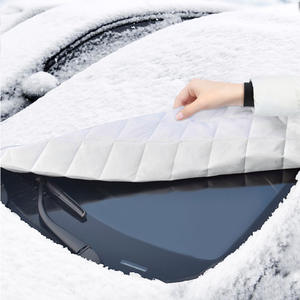 Housse de pare-brise d'hiver Yiju pour voiture, en aluminium argenté, épaisse, imperméable, à motif en treillis, protection anti-givre - Product Image 2