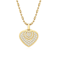 Collier pendentif santé en acier inoxydable 316L anti-rayonnement EMF, énergie scalaire cardiaque quantique avec strass et placage or pour événements